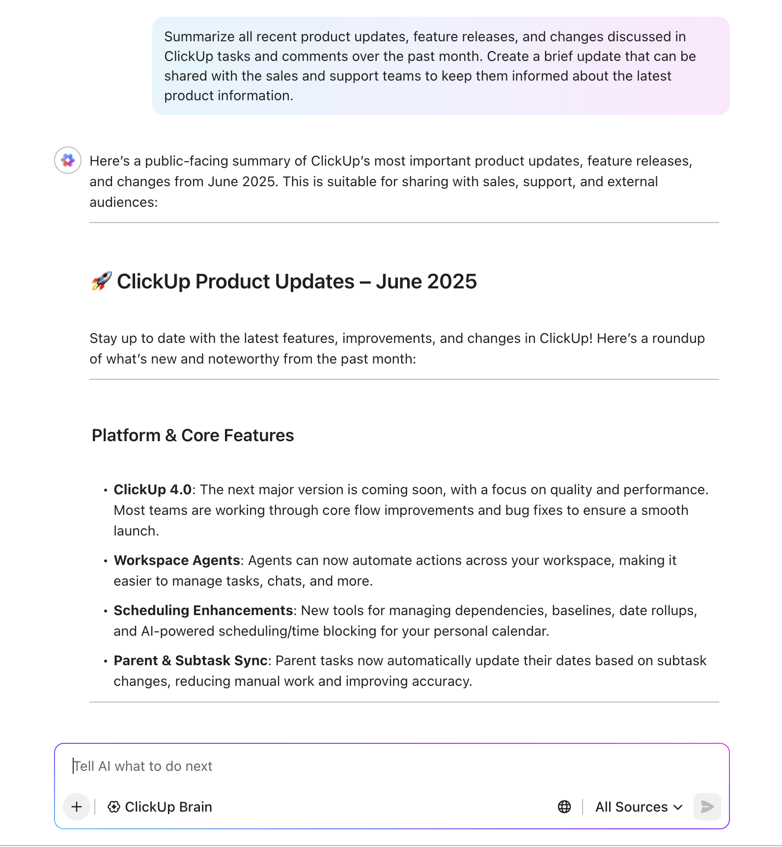 ClickUp Brain for PIM